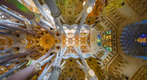 La Sagrada Familia, the unrealistic cathedral designed by Gaudi