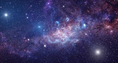 Galaxy and stars in outer space