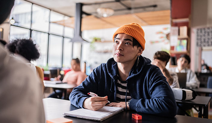 Older teen or college student reflects on their purpose in life.